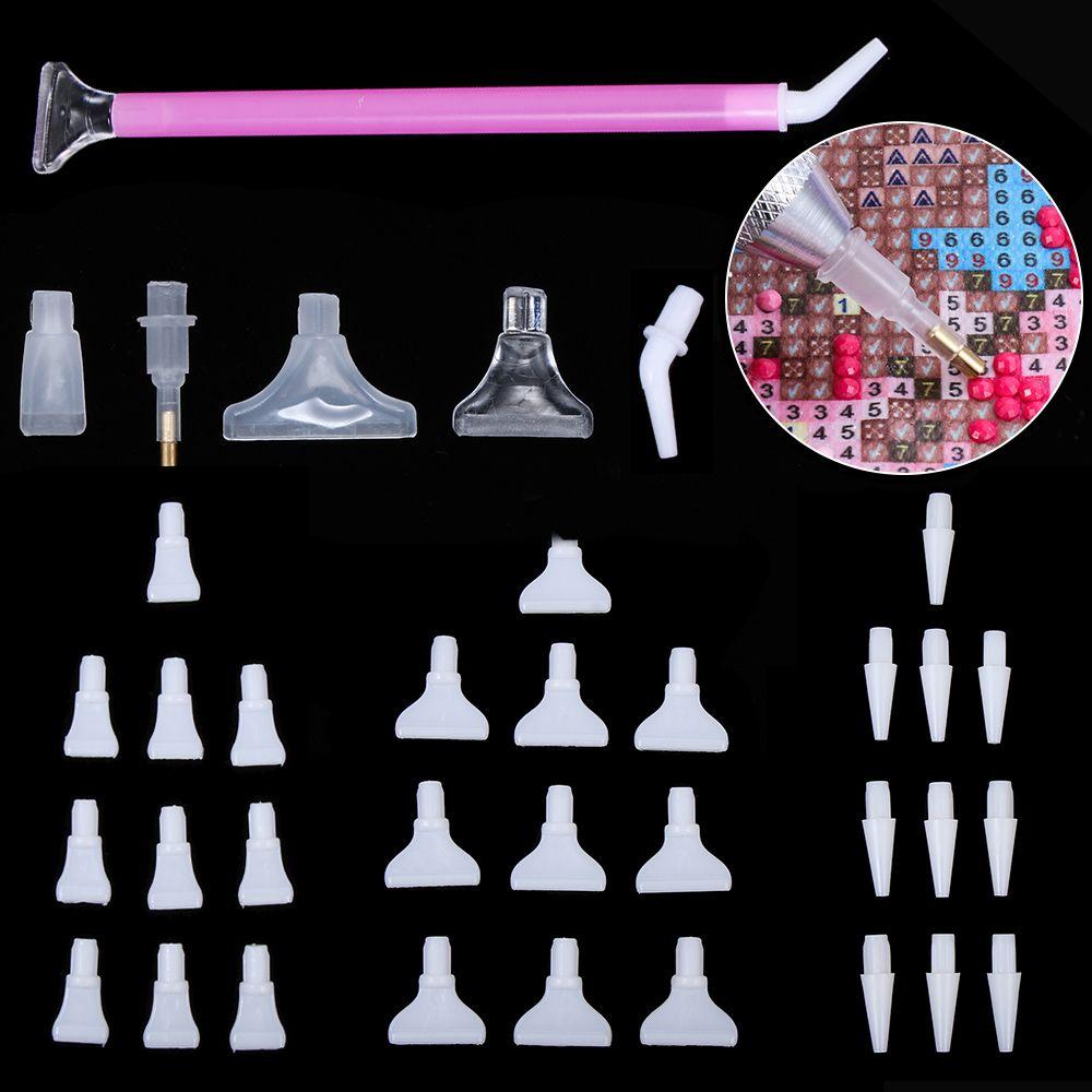 Hot Quick Cases Tool Cross Stitch Embroidery Pen Heads Tools Diamond Painting Pen Point Drill Pen
