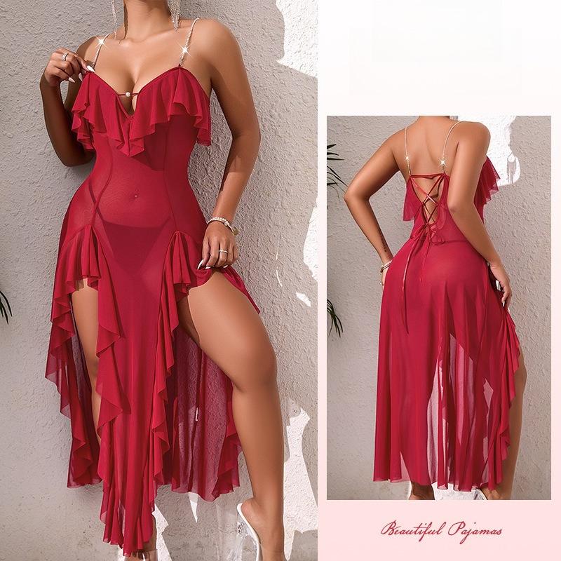 Женская ночная сорочка большого размера, однотонная, из сетки, с открытой спиной, удобная, для отдыха и сна 896, дышащая, разработанная