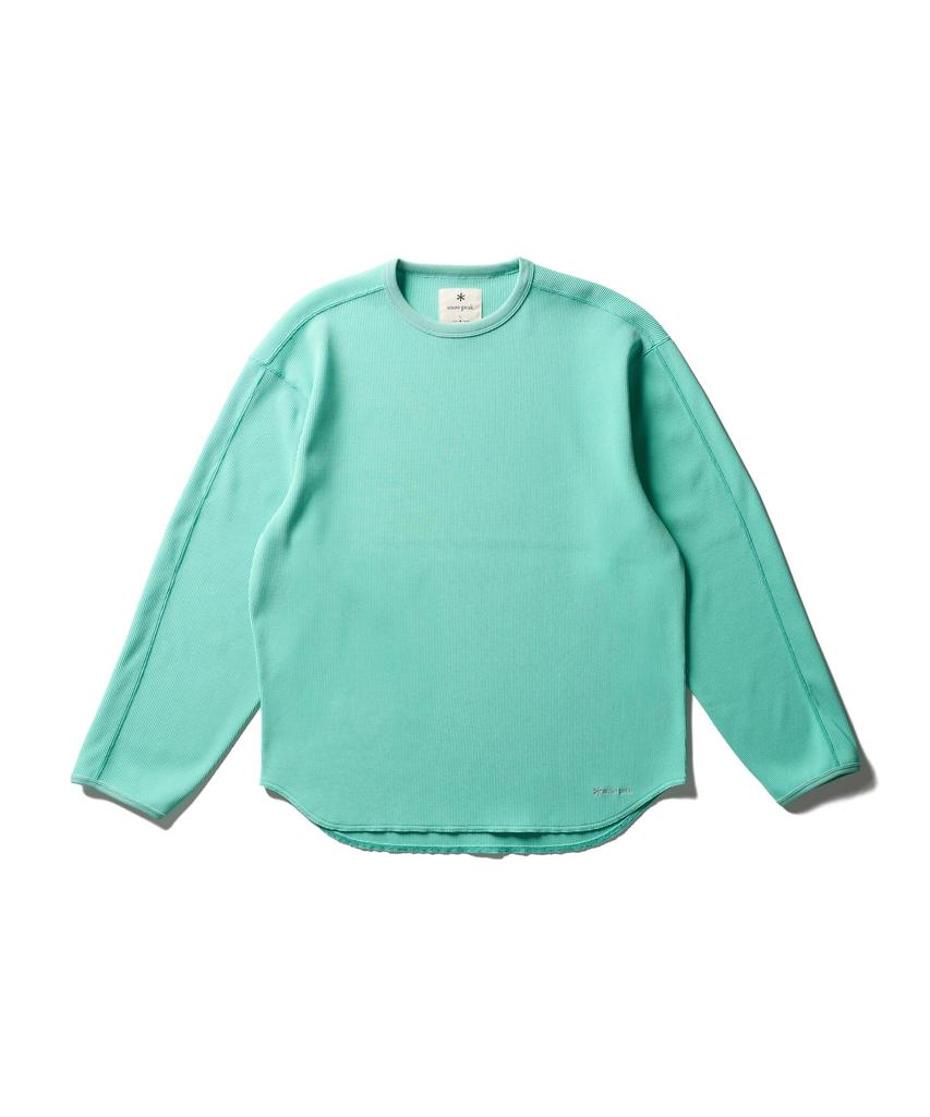 Snow Peak Dry Waffle Long Sleeve T-Shirt CS-26SU001, Men's/Women's, LIGHT GREEN, M