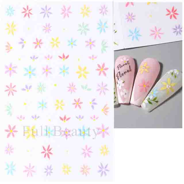 Красочные абстрактные волнистые линии 3D наклейки для дизайна ногтей цветок цветочный лист наклейки для ногтей украшения для ногтей