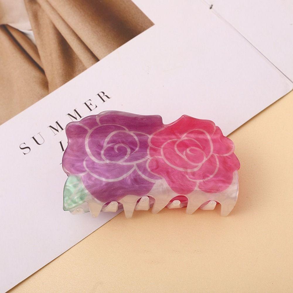 Clip Candy Color Flower Hair Clip Female Hair Accessories Plastic Hair Claw Korean Style Headwear