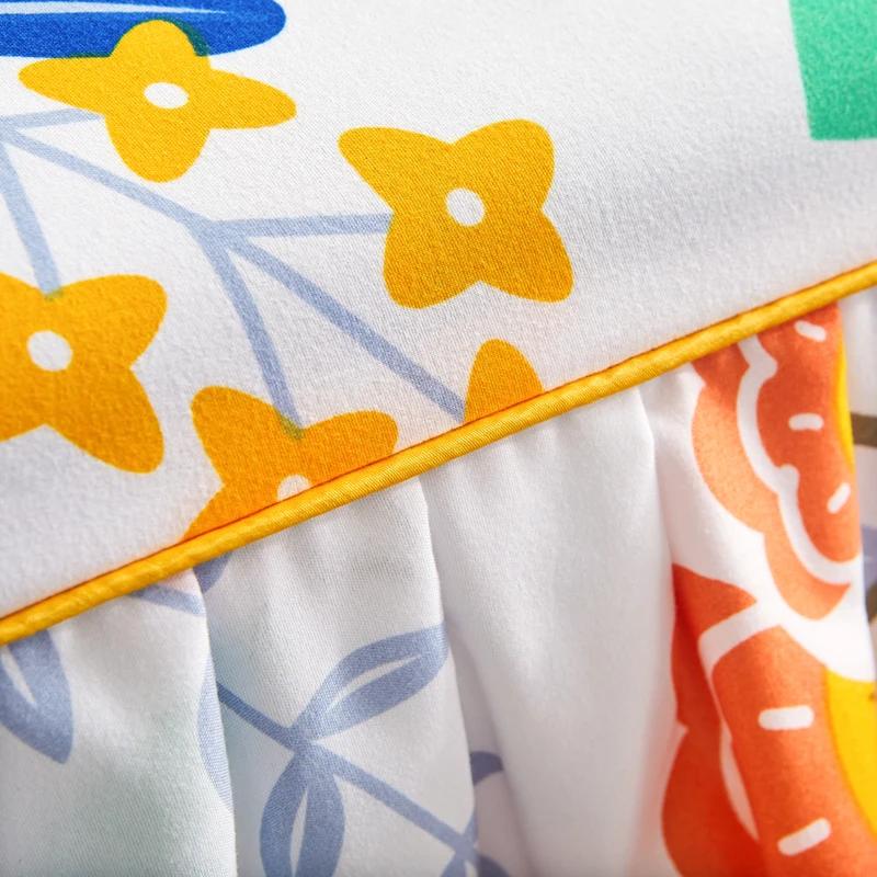 1 шт. покрывало для спальни, простыня, мягкая нескользящая юбка для кровати King Queen, свадебная юбка без наволочки на четыре сезона