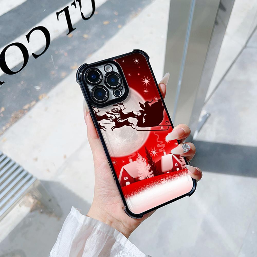 Чехлы для телефонов Ae112 Merry Christmas art из гальванизированного ТПУ для Xiaomi 11 Lite 5G Redmi Note 13 11 Pro 12C 9S 14C Huawei P40 с защитой на четыре угла