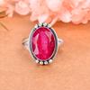 Ruby - Dyed Quartz 925 Sterling Silver Ring V2497, Red Ring, Oval Ring, Valentin's Day Gift, Gift For Her, Birthday Gift, Handmade Jewelry, Silver Jew