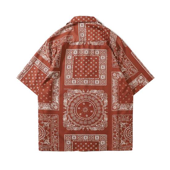 Мужская рубашка с отложным воротником в винтажном стиле, мягкая ткань, свободные летние топы, повседневная одежда