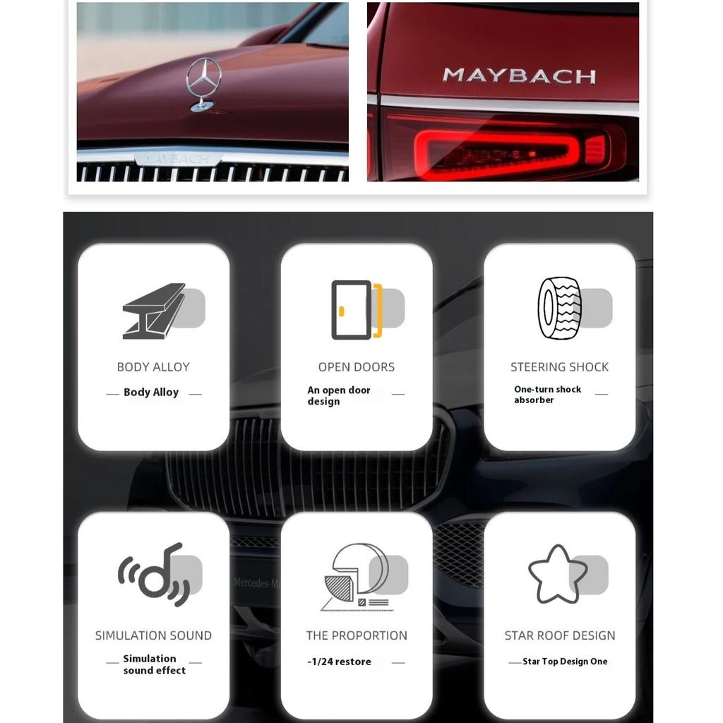 Масштаб 1/24 Симуляция Mercedes-Benz Maybach GLS600 Сплав Внедорожник Литая Металлическая Модель Коллекция Хобби Декоративные Изысканные Украшения Детская Игрушка
