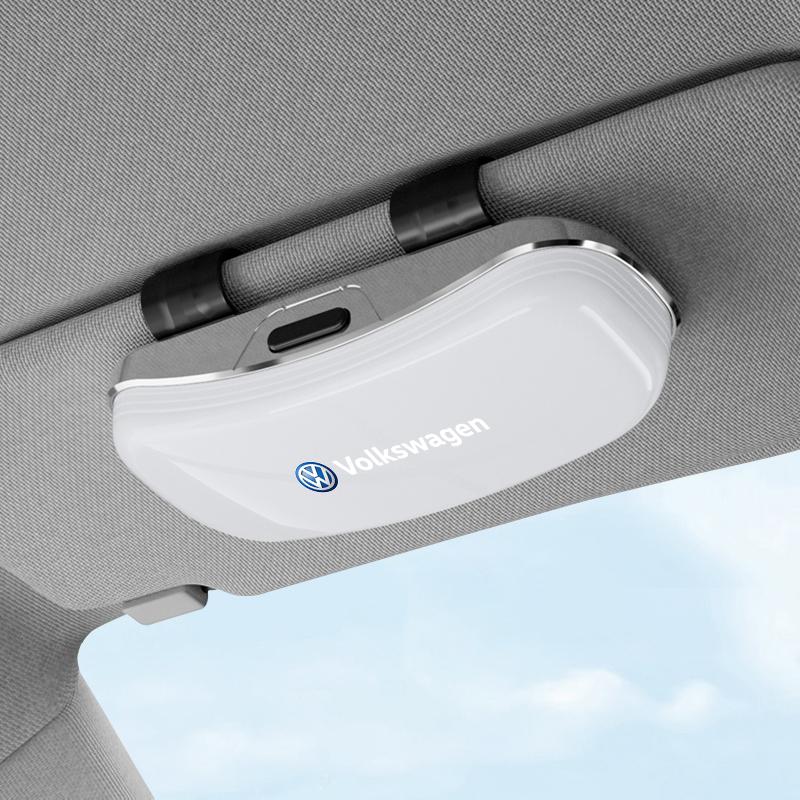 Car Emblem Sun Visor Glasses Case Sunglasses Storage Gift Box For VW Golf Tiguan GTI Jetta Passat T5 Polo Touran Scirocco Arteon ze1