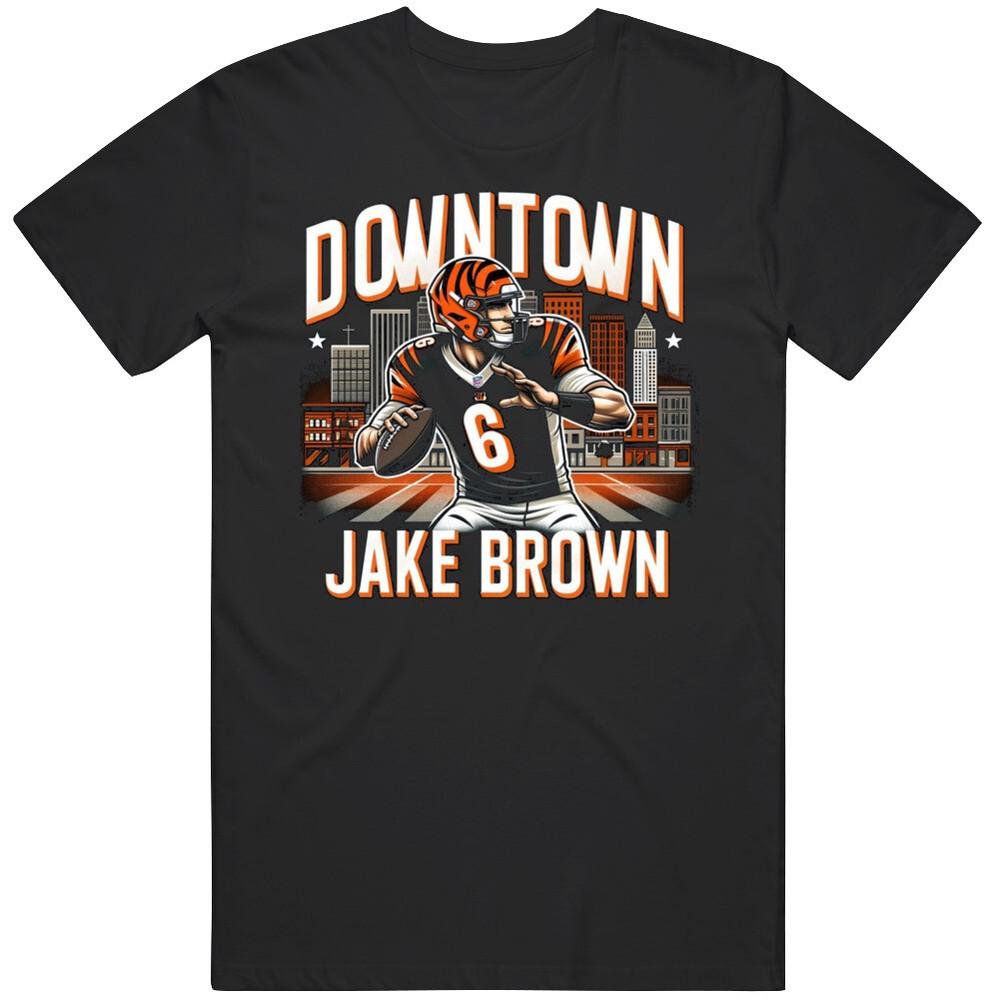 Футболка с принтом Jake Browning Downtown Jake Brown Fan