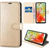 Protective Case - Xiaomi - Redmi 12C/11A - Golden Synthetic Leather - Shockproof - Wallet with Stand