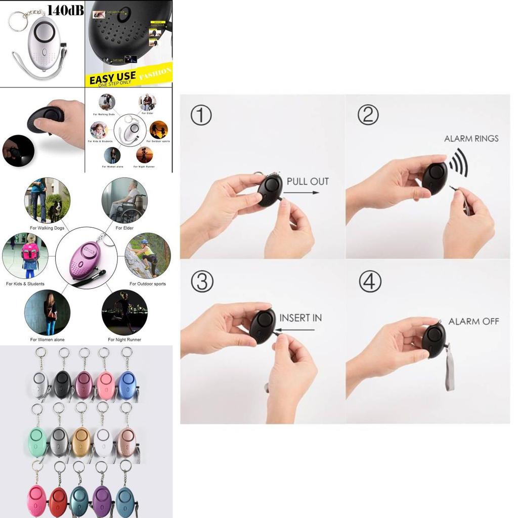 Компактный и мощный персональный брелок-сигнализация для женщин со звуком 130-135 дБ