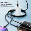 Кабель для быстрой зарядки USB 3 в 1 120 Вт Type C Micro IOS Многофункциональный зарядный кабель для смартфона 1,2 м