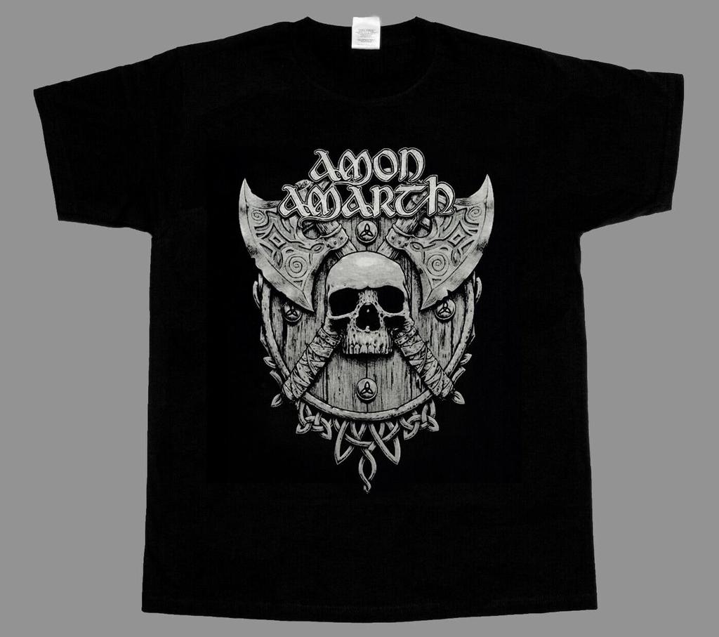 Металлическая футболка Amon Amarth, Арт с изображением черепа викинга, Мягкая хлопковая унисекс футболка