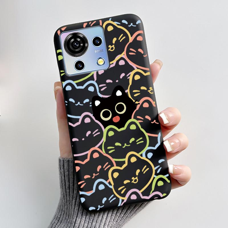 Для ZTE Blade V50 Vita Чехол Роскошный Милый Кролик с Сердечками Смешной Черный Мягкий Силиконовый Чехол для Телефона Для ZTE BladeV50 Vita V50Vita Обложка