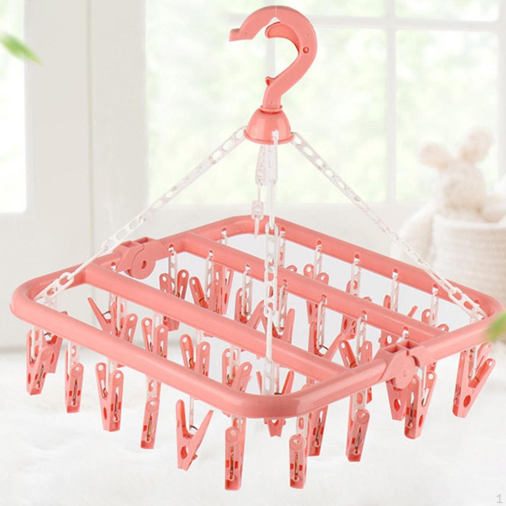 Сушилка для одежды, вешалка для носков, 32 зажима, вешалки для домашнего хранения, подвесная корзина для нижнего белья