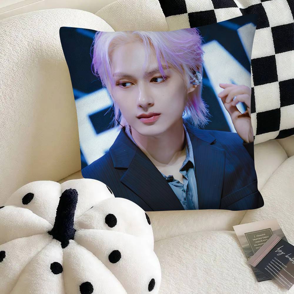 Чехол для подушки Kpop Junhui Wen Квадратная подушка Спальня Диван Подушка для отдыха и комфорта Автомобиль Домашний декор