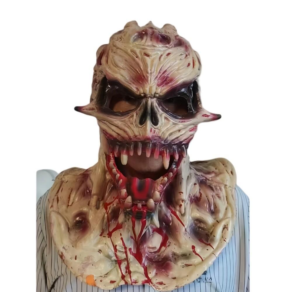 Satanic Latex Mask For Halloween Cosplay With Horns For Costume Parties