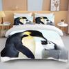 Cute Penguin Bedding 3 Piece Set King Size Double Bed Bedding Set Microfiber or Polyester Duvet Cover Set Kids Bedroom Bed Set