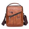 Men's PU Leather Shoulder Bag Men's Crossbody Bag Zipper Sling Business Handbag