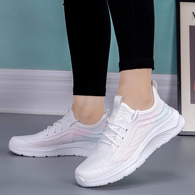 Женская повседневная обувь 2025 горячая распродажа дышащая сетка на воздушной подушке слипоны женские носочные туфли уличные кроссовки толстая подошва платформы большой 43