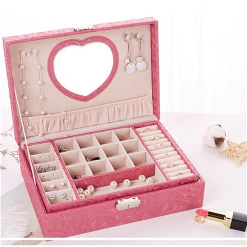 LIYIMENG Jewelry Casket Packaging Container Exquisite Makeup Case Cosmetics Beauty Organizer Boxes Graduation Gift Birthday