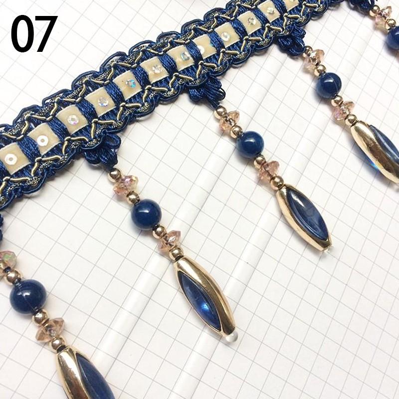 12м Хрустальный Бисерный Подвес Кисточка Бахрома Кружевная Отделка Края DIY Обивка Штора Лента Швейная Аксессуар для Штор Кружевная Декорация