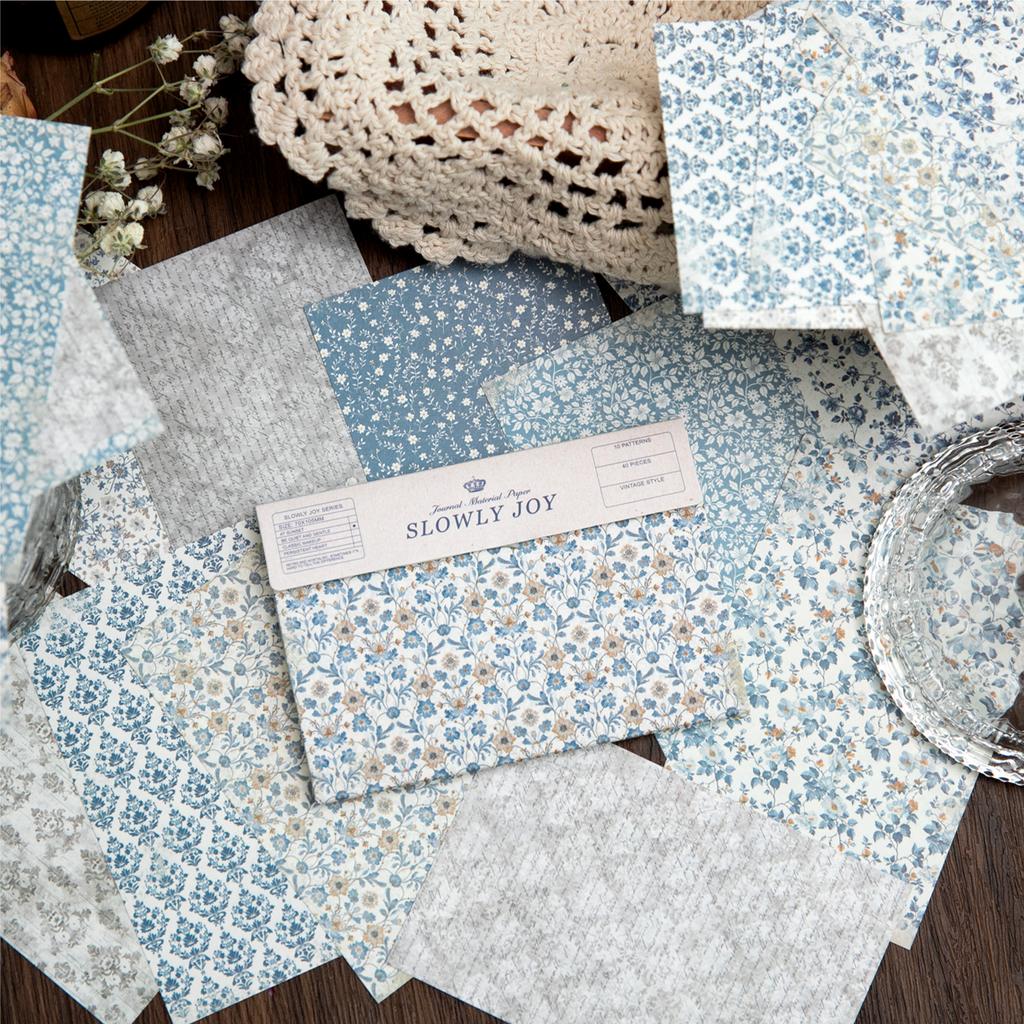 40 pcs Gauze Background Decor Scrapbook Vintage Materials Paper Combo Kit DIY Junk Journal Collage Photo Album Retro Stationery