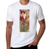 Emerald Alphonse Mucha 1900 Tshirt Soft Stretch Short Sleeve Top