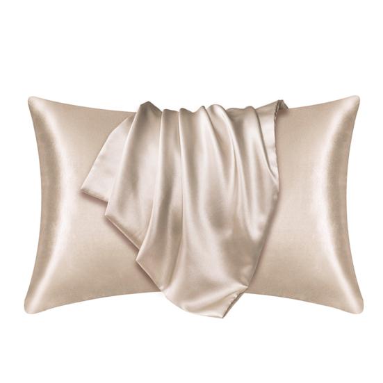 2 Pcs Satin Pillow Case Smooth Faux Silk Solid Color Satin Prevents Frizz Breakage Bedroom Living Room Sofa Pillowcase Pillow Cover