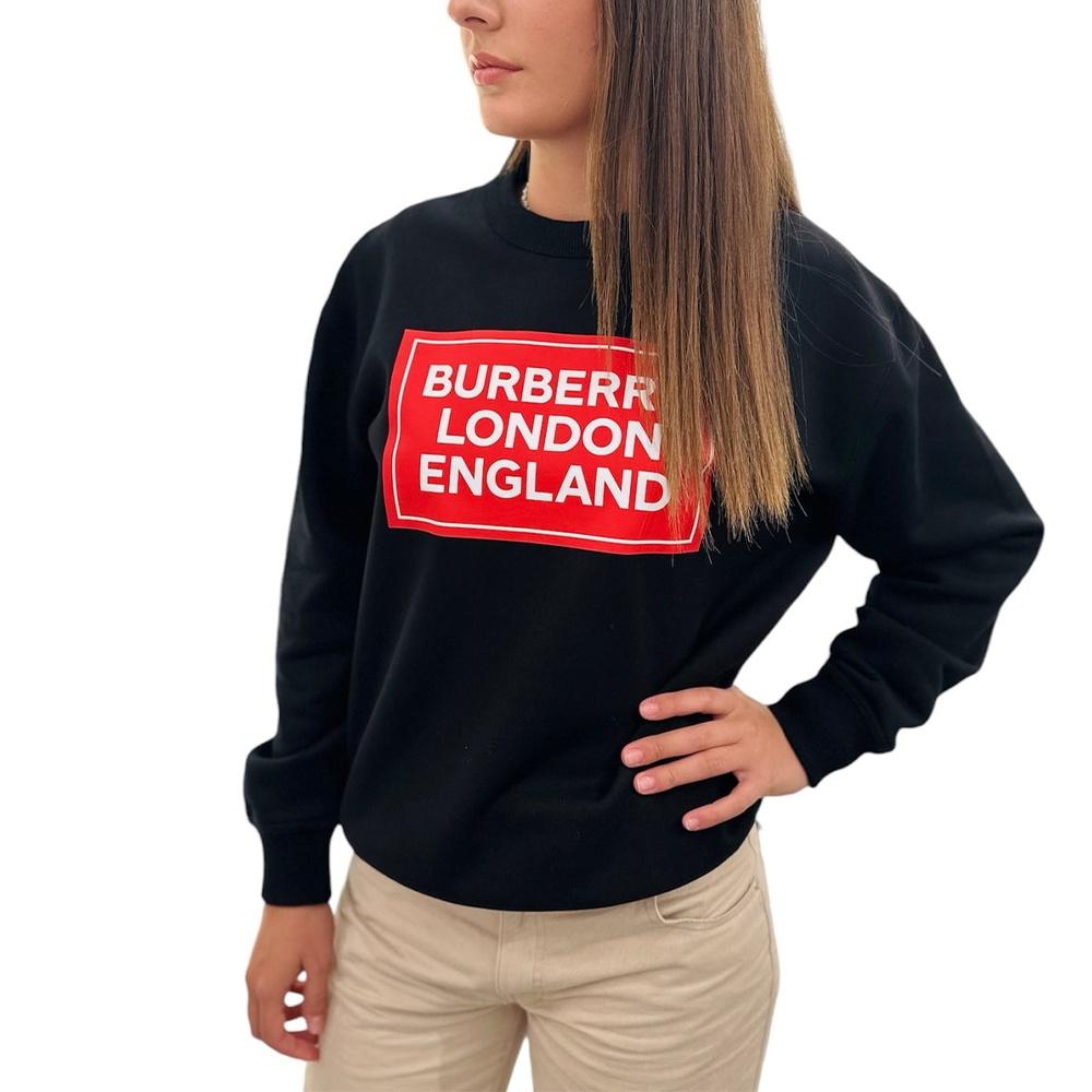 Burberry Черный женский джемпер с принтом логотипа Santo 80843511