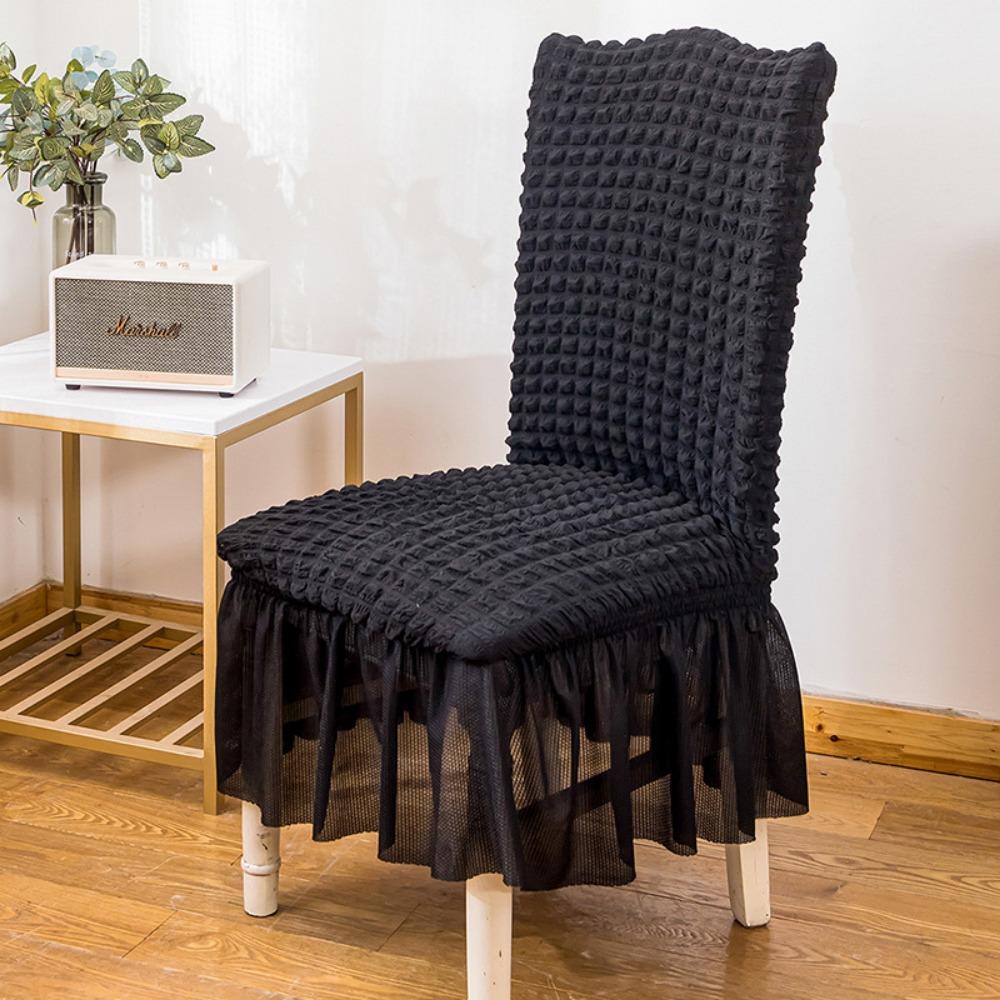 3D Bubble Lace Chair Cover Universal Stretchable Full Coverage Dining Chair Slipcover