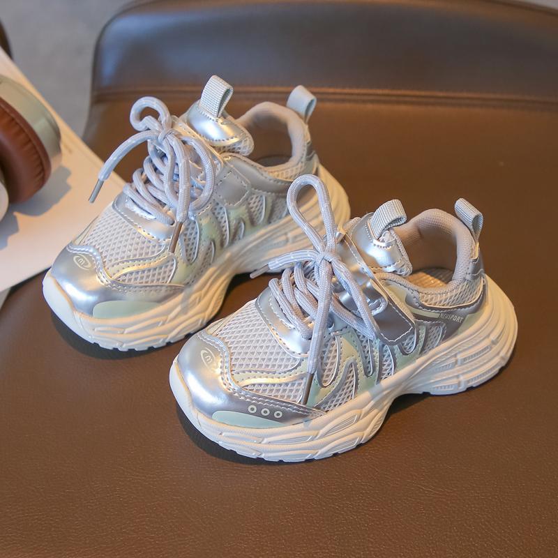 Kids Sneakers Mesh Breathable Boys Girls Running Shoes Thick Soft Sole Autumn New Children Casual Shoes Handsome Non-slip