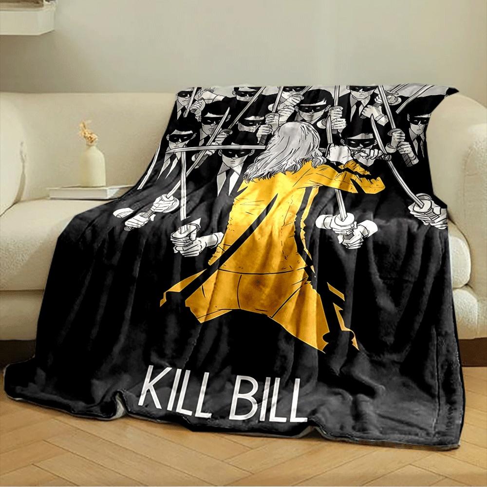 A lone figure in yellow faces masked opponents holding sharp swords. for all seasons blanket lunch break throw gift