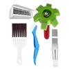 4-Piece Air Conditioner Brush Set for Sirocco Fan, Filter Cleaning, Aluminum Fin, and Interior Cleaning, Groove Brush