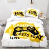 Gamepad Duvet Cover Set Yellow Background with Buttons Boys Playroom Decoration King Size Polyester Quilt Cover with Pillowcases