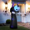 Ghost with Pumpkin Head Halloween Decoration Inflatable with Blue Flame Effect 88 x 79 x 210cm