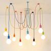 Красочные 6/8/10 лампочек Люстра с ретро-лампой Эдисона Лофт Подвесной светильник Паук Ресторан Склад Декоративное освещение