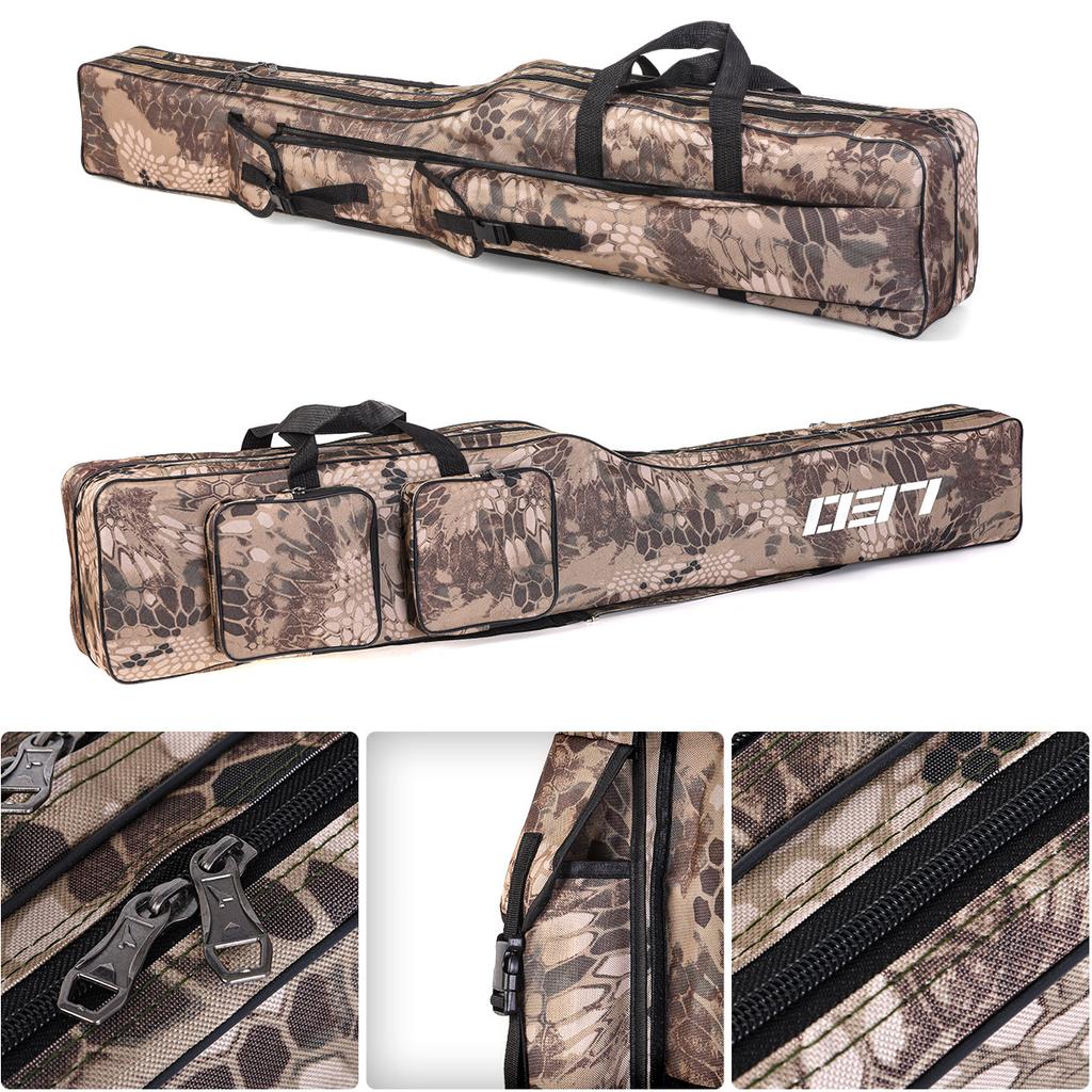 Новая двухслойная парусиновая сумка для рыбалки LEO, 1,3 м, портативная модная расширенная складная сумка для удочки большой емкости, сумка для переноски рыболовных снастей