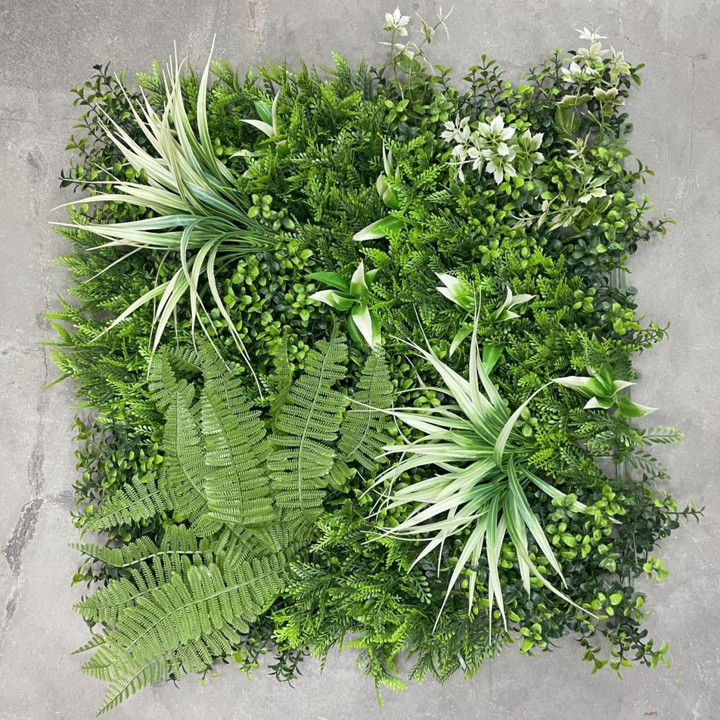 50×50cm Artificial Green Plant Wall - Plastic Vertical Garden, Fake Flower Wall, Synthetic Turf Background