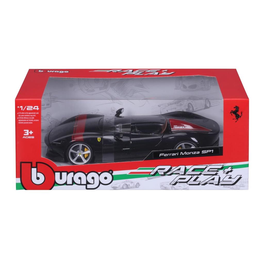 Bburago Масштабная модель Ferrari Monza SP1 Черная Гонка Литье под давлением Готовая BK 1/24 Автомобиль, Модель, 18-26027