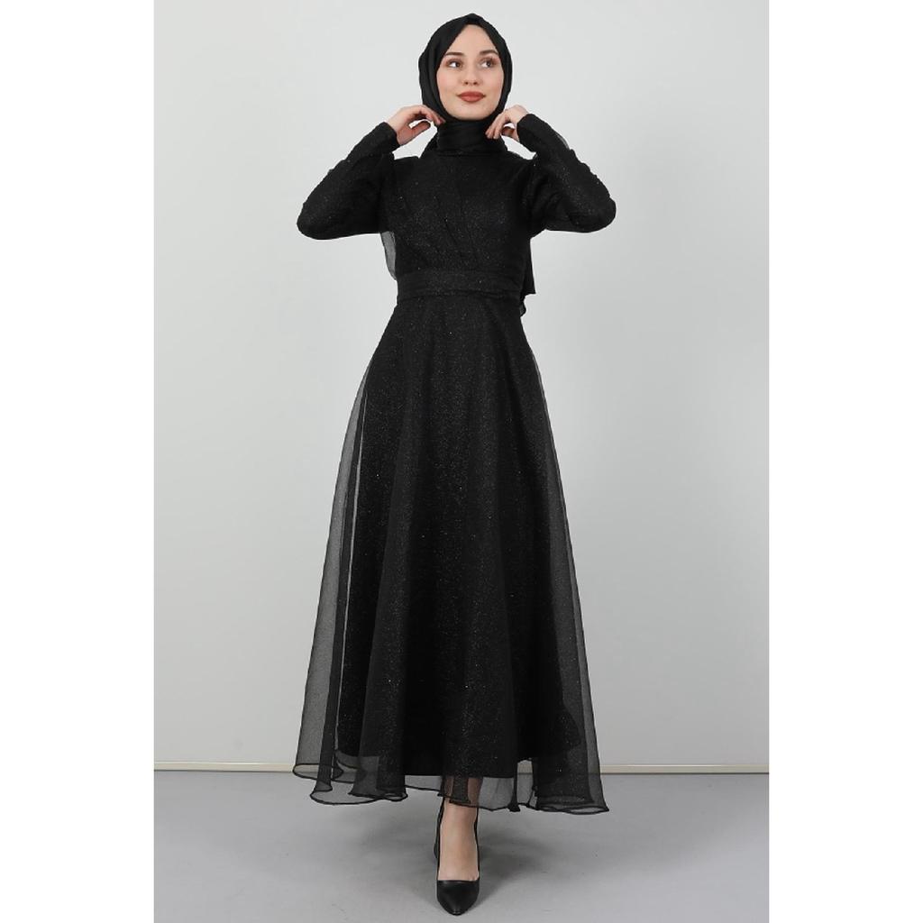 Alara Hijab Evening Dress Navy Blue