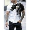 New Summer Fashion Men's 3D Printing Graffiti Pattern Loose T-Shirt Street Trendy Casual Short-Sleeved Oversized Male Clothing Eagle Patterned T-shirt
