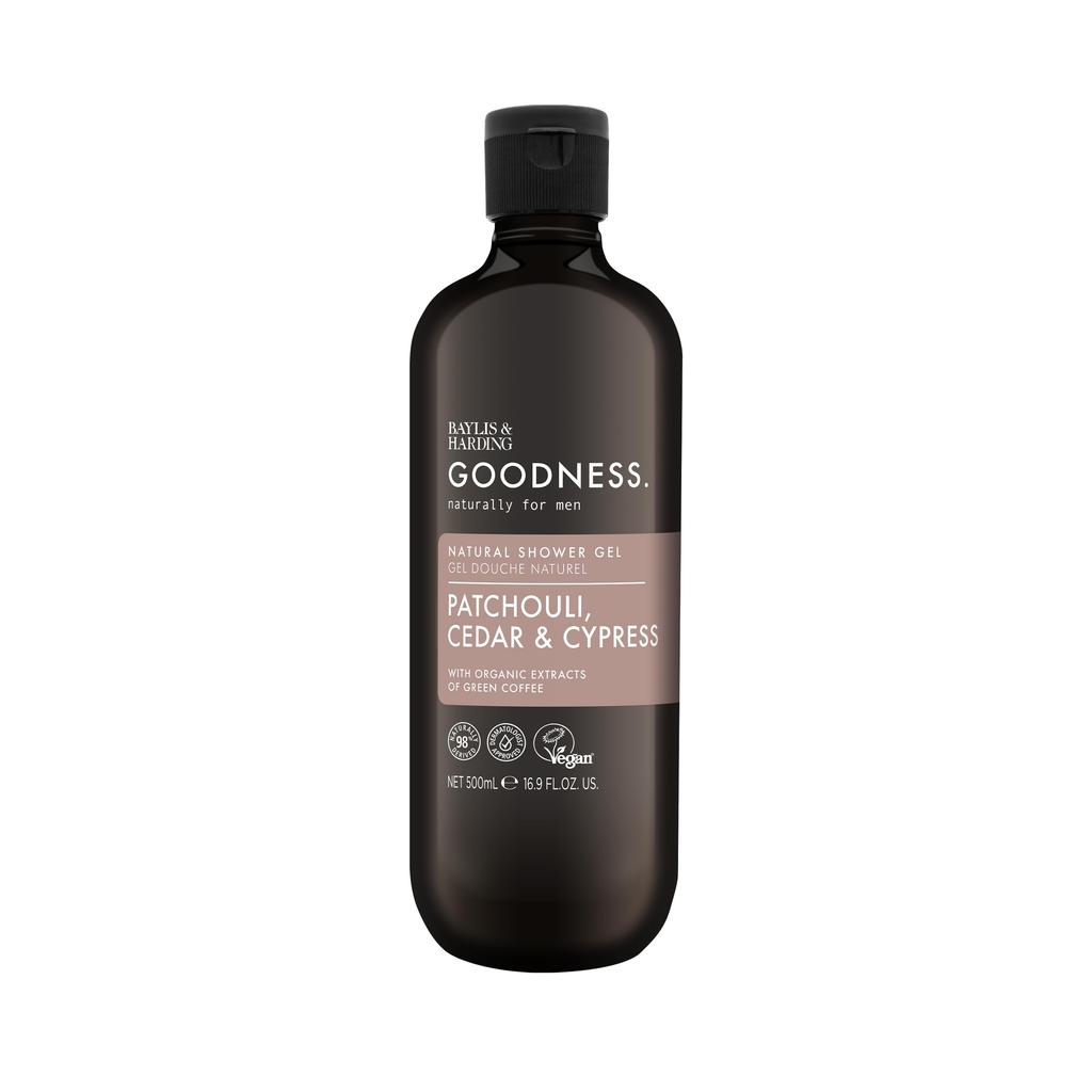 Baylis & Harding Goodness Мужской Гель для душа Пачули, Кедр и Кипарис, Натуральный, 500 мл - Подходит для веганов (Пакет из 1)