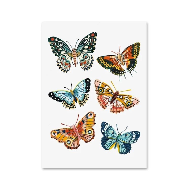Butterfly Ladybug Caterpillar Spring Moth Posters And Prints Modern Plant Canvas Paintings Wall Art For Living Room Home Decor