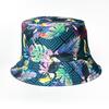 Retro Fashionable Pattern Printed Fisherman Hat Women Outdoor Travel Sun Hat Double Sided Basin Hat