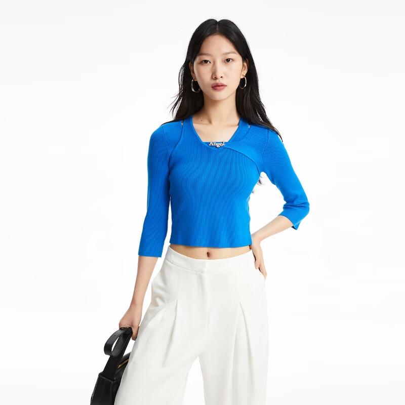 Vero Moda Women's Slim Fit 3/4 Sleeve U-Neck Knit Top