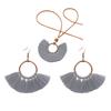 Богемный женский круглый кулон с бахромой и кисточкой, ожерелье, серьги, комплект ювелирных изделий