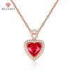 Luxury Red 5A Zircon Pendant Necklaces For Women Charm Wedding Engagement Fine Jewelry New Trendy