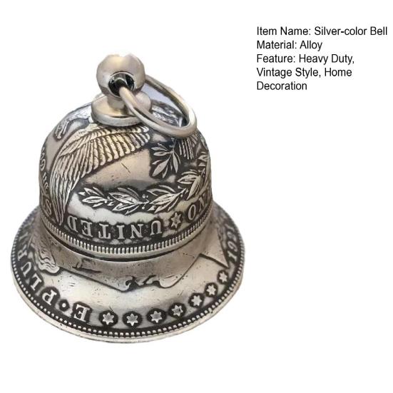 Silver-color Coin Bell Super Loud Heavy Duty Vintage Bell Metal Hanging Bell