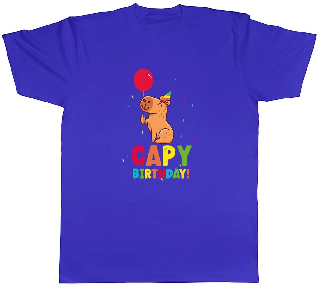 Funny Capy Birthday Unisexs TShirt Celebration Balloon Capybara Tee Gift