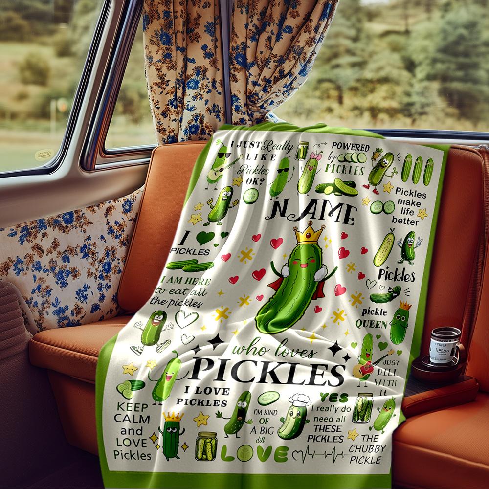 Pickles Make Life Better And Fun Blanketcustomizable With Your Namecomfortable And Stylish Perfect For Travel Beds Chairs Offices Sofas
